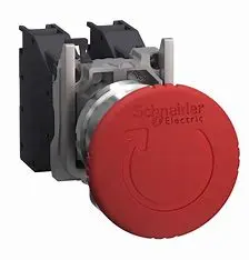 Bouton d'arrêt d'urgence Harmony XB4 Ø40 pousser-tourner - Schneider