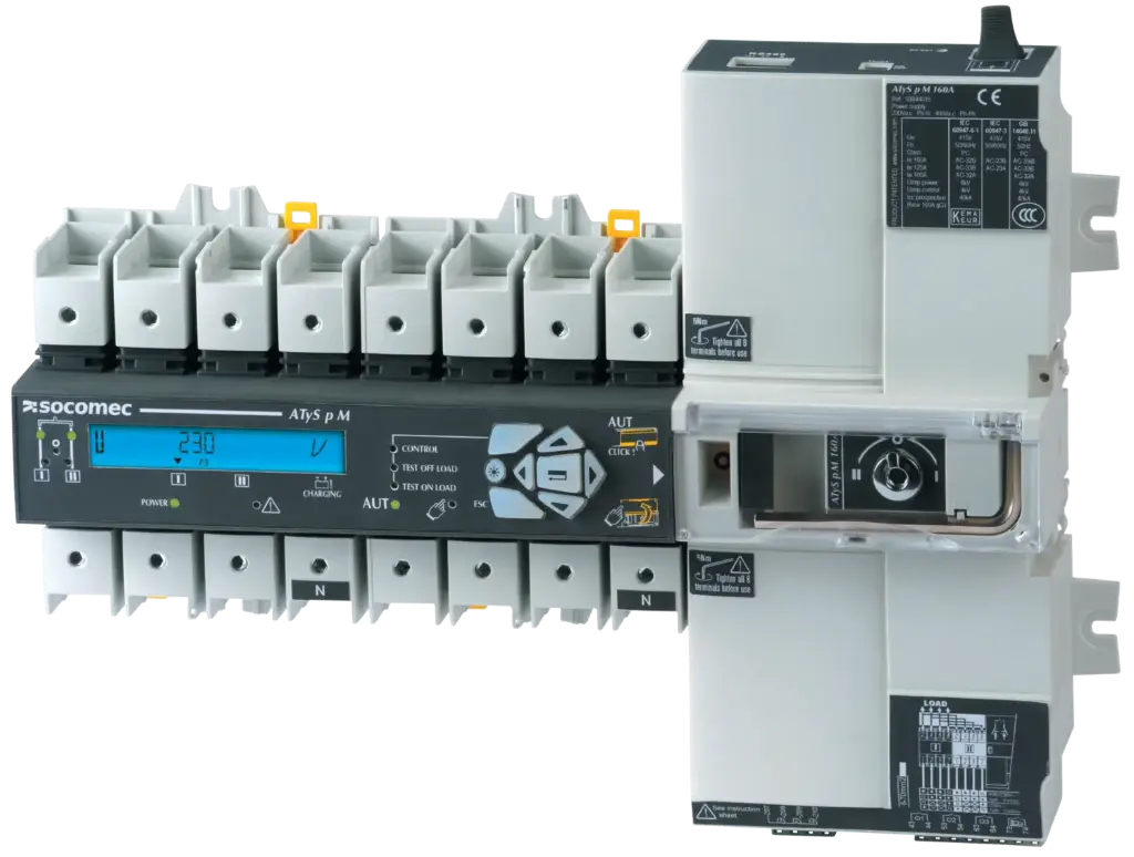 Inverseur de source automatique 630A complet, en armoire - Socomec