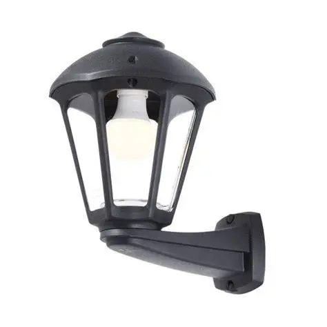 Applique extérieure Nardo/Giampy noir, diffuseur clair, E27 - Fumagalli