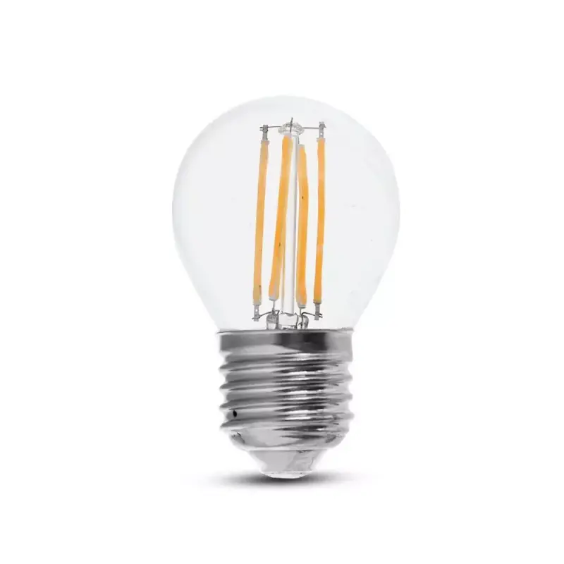 Ampoule LED filament 6W G45 E27 3000K, verre clair - V-TAC