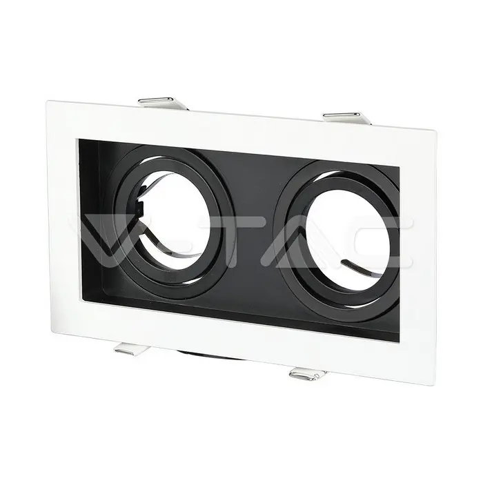 Support de spot carré 2xGU10, blanc/noir - V-TAC