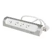 Multiprise d'angle 3x2P+T 16A 230V + USB A+C 3A 15W, cordon 1 m, blanc/alu - Legrand
