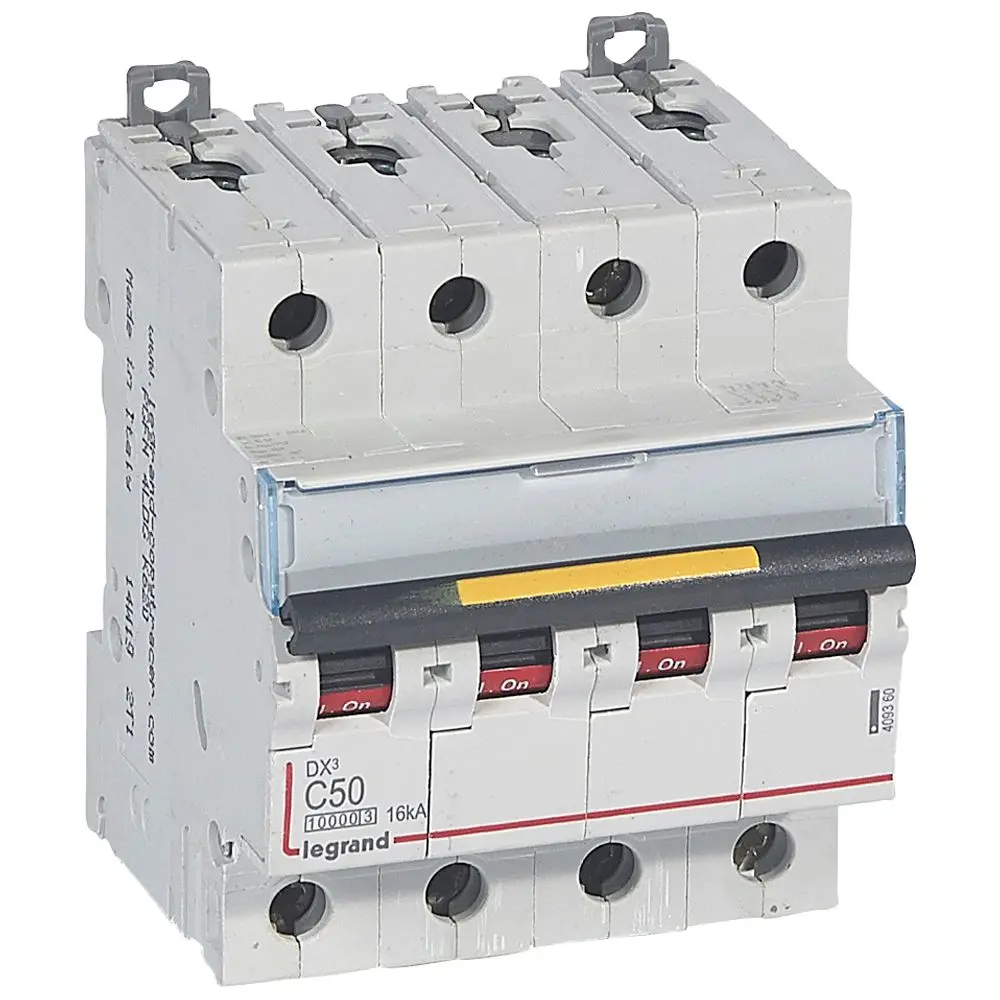 Disjoncteur DX³ 4P 50A courbe C 10/16 kA - Legrand