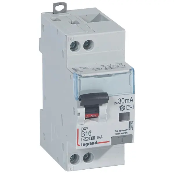 Disjoncteur différentiel DX³ 1P+N 16A courbe B 4,5/6 kA, 30mA type AC - Legrand