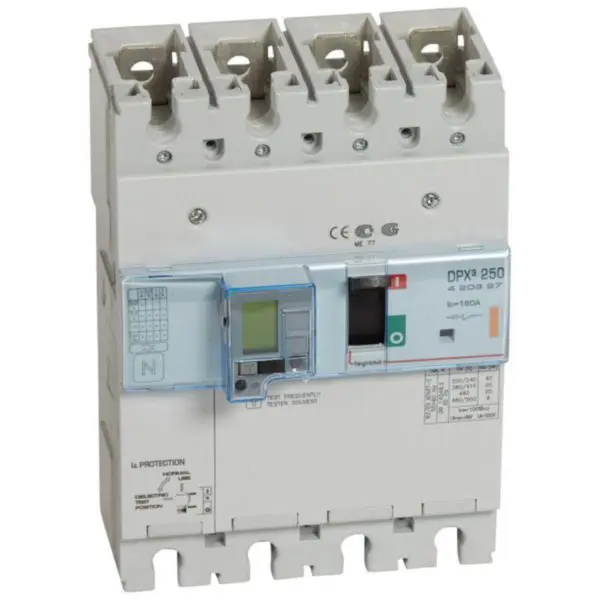 Disjoncteur électronique DPX³ 250 + différentiel 4P 160A 25 kA - Legrand