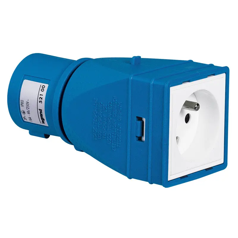 Adaptateur 2P+T 16A 230V norme UTE - Legrand