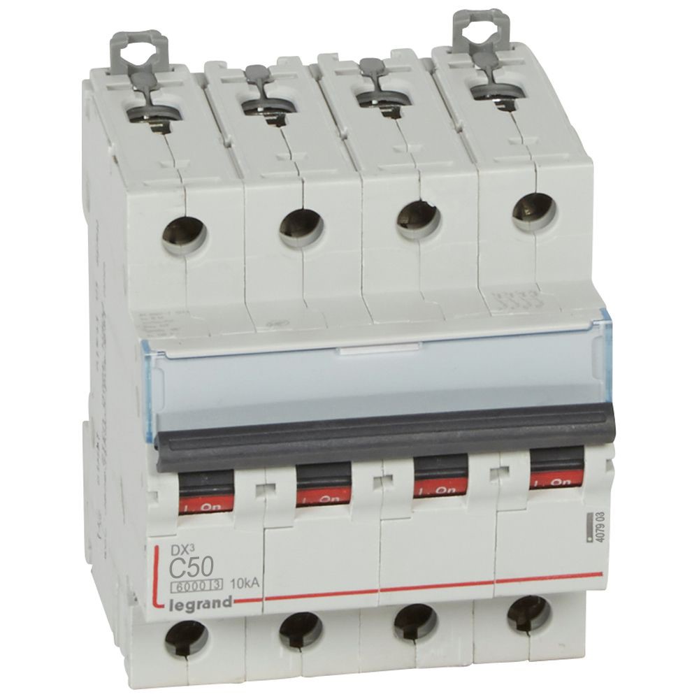 Disjoncteur DX³ 4P 50A courbe C 6/10 kA - Legrand