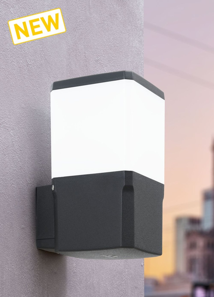 Applique extérieure Virgilo 250 noir, diffuseur opale - Fumagalli