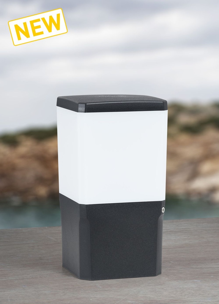Luminaire extérieur Virgilo 250 noir, diffuseur opale - Fumagalli