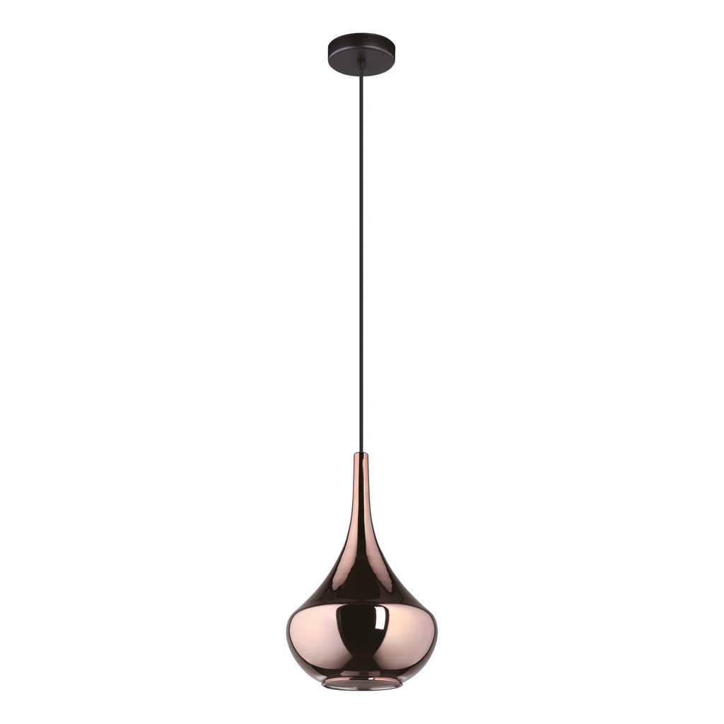 Suspension 1 lampe E27 noir/cuivre Almoster - Eglo