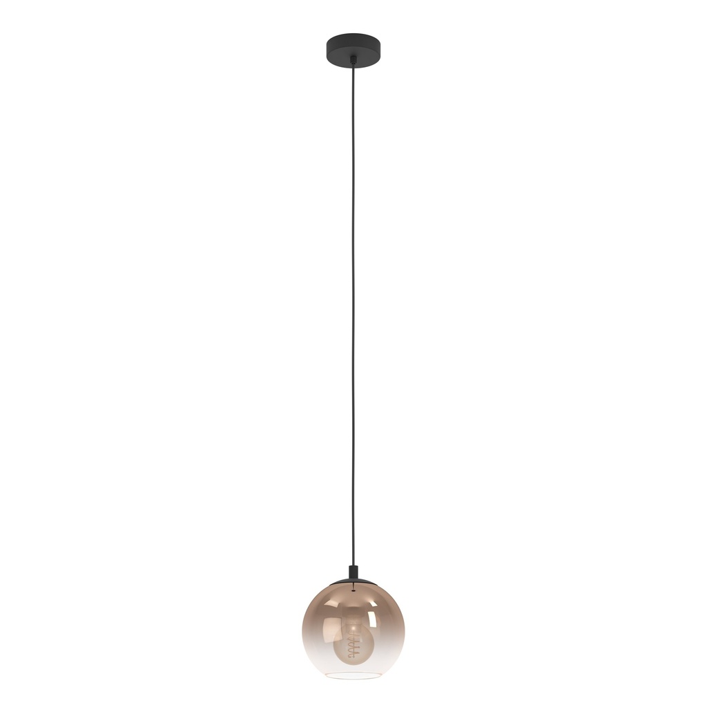 Suspension 1 lampe E27 noir/cuivre transparent Ariscani 1 - Eglo