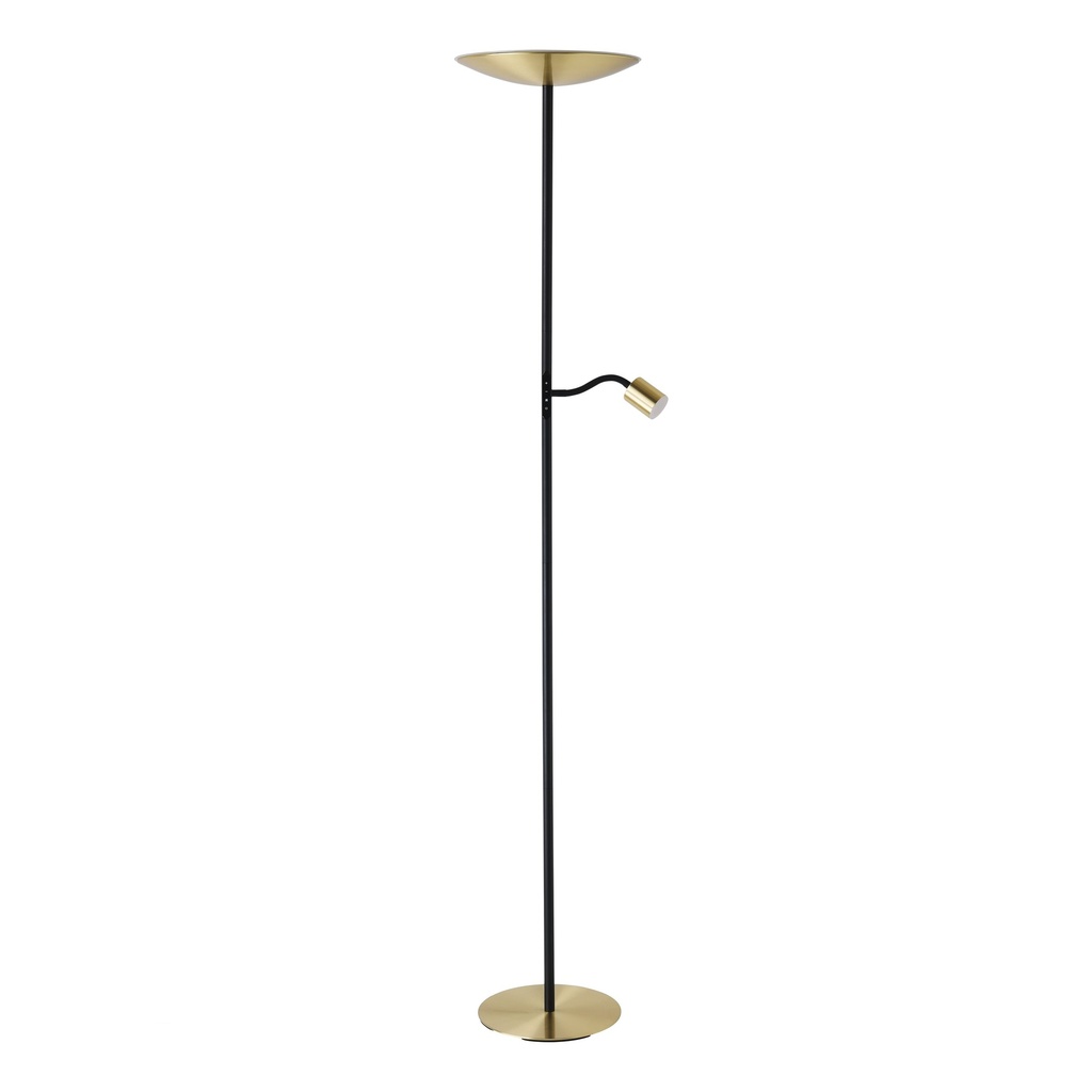 Lampadaire LED avec lampe de lecture noir/laiton brossé Conivarino - Eglo