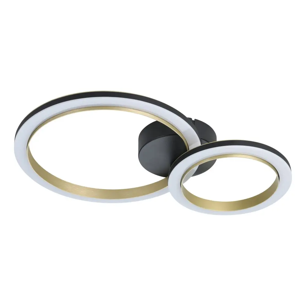 Plafonnier LED 420x300 noir/laiton 3000K Calliera - Eglo