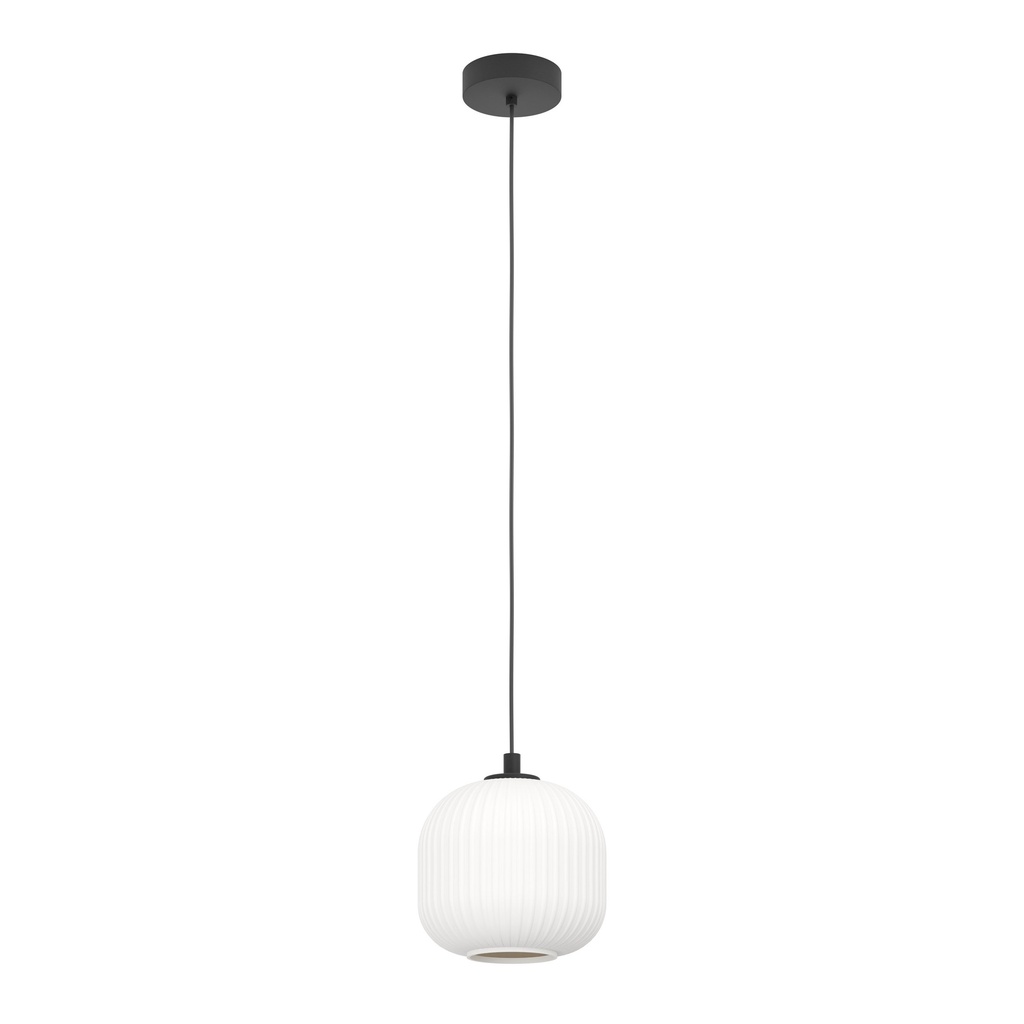 Suspension 1 lampe E27 noir/blanc Mantunalle - Eglo