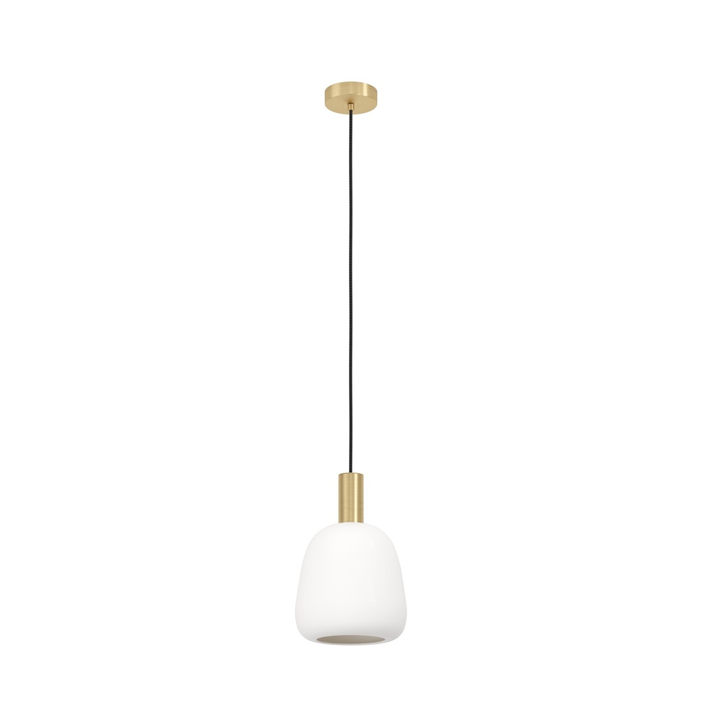 Suspension 1 lampe laiton brossé/doré/blanc Manzanares - Eglo