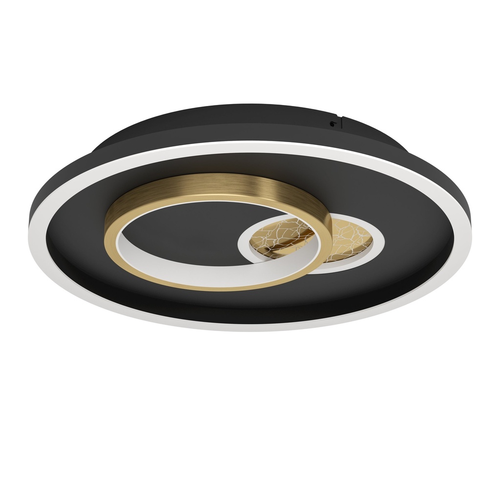 Plafonnier LED Ø380 noir/doré Tiriolo - Eglo