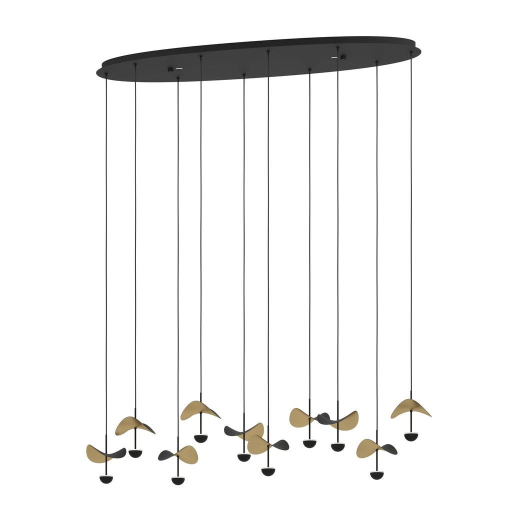 Suspension LED 10 lampes noir/doré Dracera - Eglo