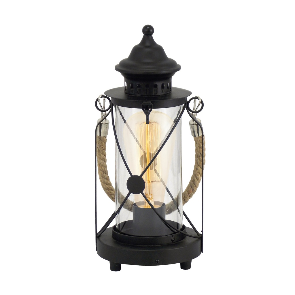 Lampe à poser 1 lampe E27 noir Bradford - Eglo