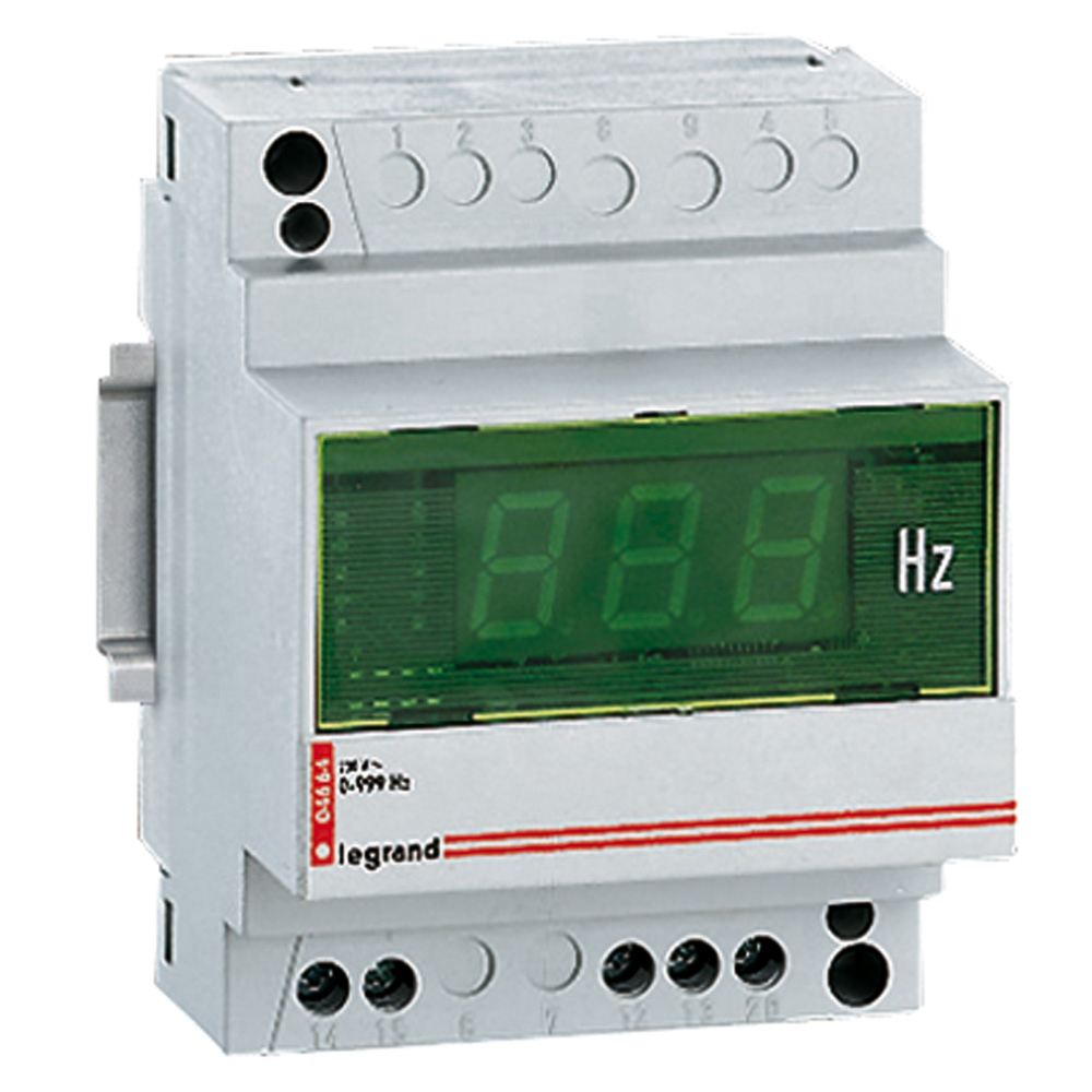 Fréquencemètre digital modulaire affichage 3 digits - mesure 10Hz à 100Hz - 230V~ - 4 modules - LEGRAND