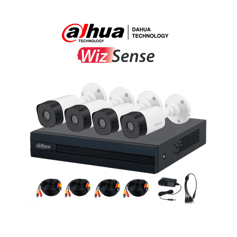 Kit vidéosurveillance HDCVI : enregistreur 4 canaux + 4 caméras - Dahua