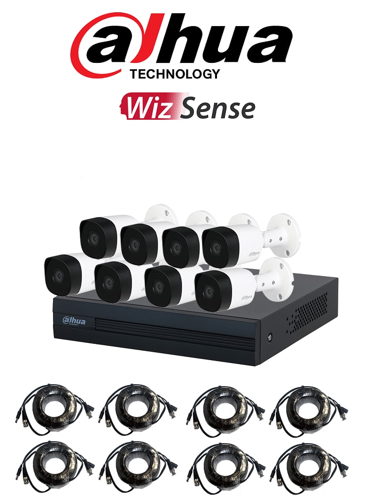 HDCVI CCTV kit: 8-channel recorder + 8 cameras - Dahua