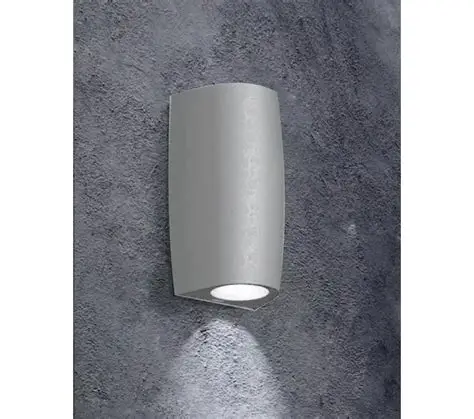 Applique extérieure Marta 90 1L gris, diffuseur satiné, LED GU10 3,5W 4000K - Fumagalli