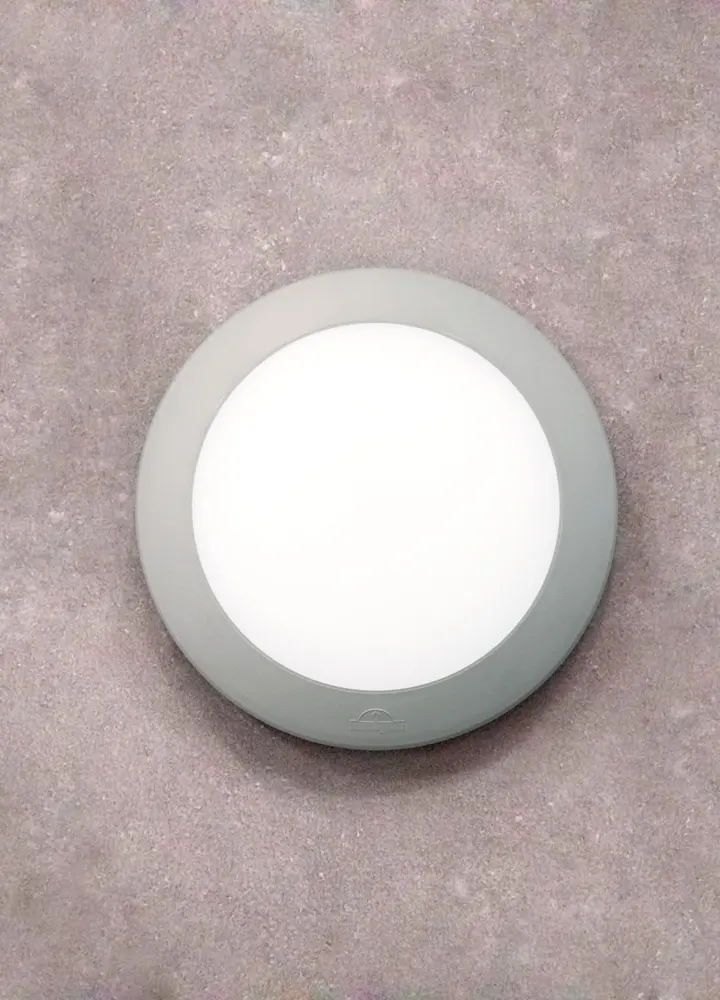 Applique extérieure Berta gris, diffuseur opale, E27 - Fumagalli