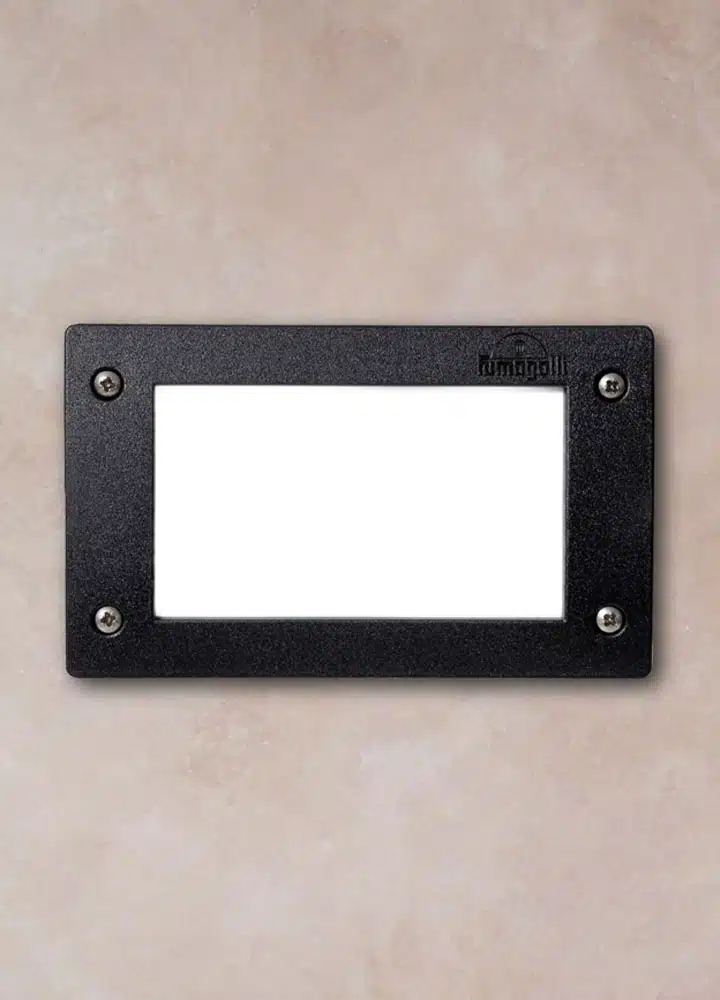 Applique extérieure Leti 200 noir, diffuseur opale, LED GX53 3W - Fumagalli