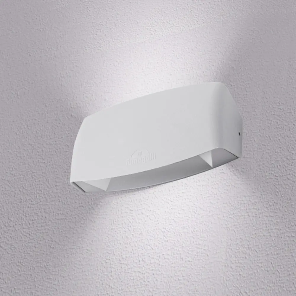 Outdoor bollard Abram 190 white, transparent diffuser, LED R7S 7.5W CCT (kit) - Fumagalli