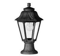 Outdoor wall light Mikrolot/Anna black, clear diffuser, E27 - Fumagalli