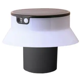Solar bollard Felice 200 black, LED Ø150, PIR sensor, CCT, opal reflector (kit) - Fumagalli