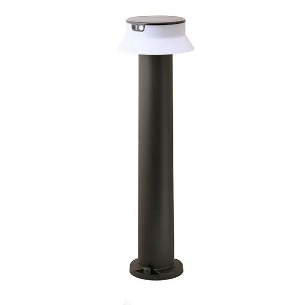 Solar bollard Felice 800 black, LED Ø150, PIR sensor, CCT, opal reflector (kit) - Fumagalli