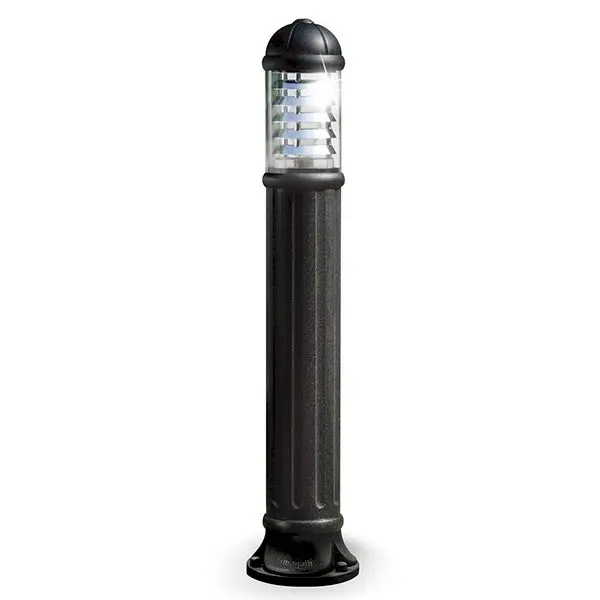 Borne extérieure Sauro 1100 noir, diffuseur clair, E27, grille résine - Fumagalli