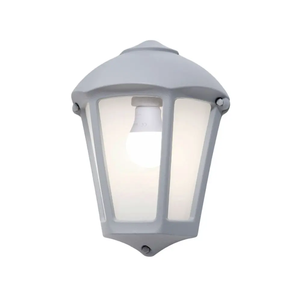 Luminaire extérieur Fabio gris, diffuseur clair, E27 - Fumagalli