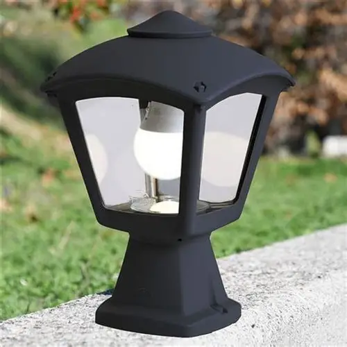Applique extérieure Disma/Roby noir, diffuseur clair, E27 - Fumagalli