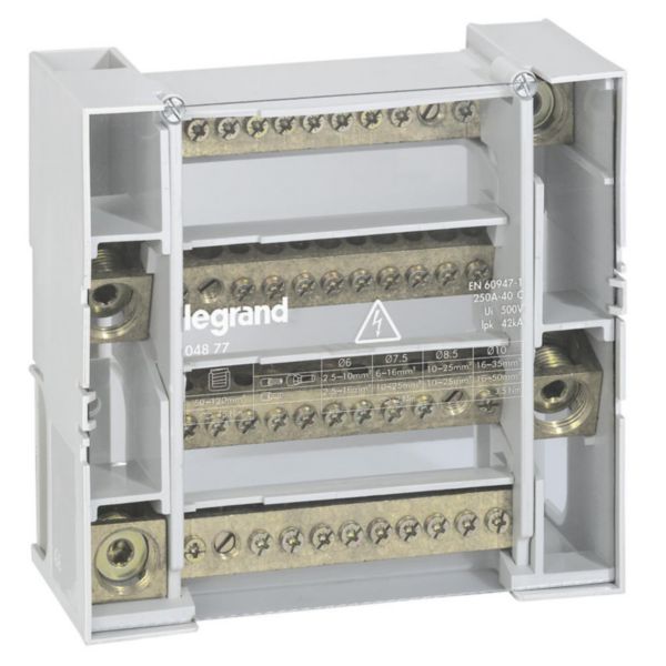 Répartiteur modulaire tétrapolaire 250A monobloc - Legrand