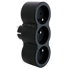 Multiprise 3x2P+T standard frontale, noir - Legrand
