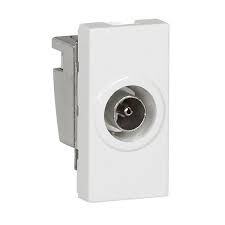 Prise TV simple mâle 1 module blanc, Mosaic - Legrand