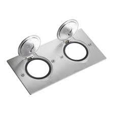 Prise de sol double inox, à compléter - Legrand