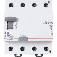Interrupteur différentiel RX³ 4P 63A, 300mA type AC - Legrand