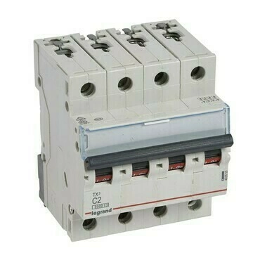 Disjoncteur TX³ 4P 2A courbe C 6 kA - Legrand