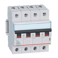 Disjoncteur TX³ 4P 40A courbe C 6 kA - Legrand