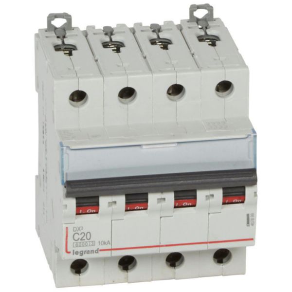 Disjoncteur DX³ 4P 20A courbe C 6/10 kA - Legrand