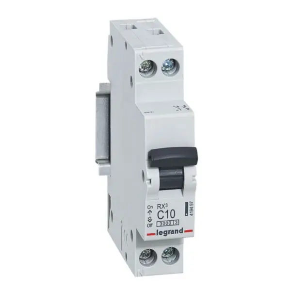 Disjoncteur RX³ 1P+N 10A courbe C 3 kA, 1 module - Legrand