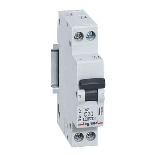 Disjoncteur RX³ 1P+N 20A courbe C 3 kA, 1 module - Legrand