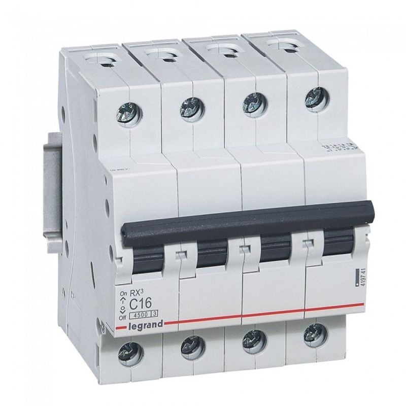 Disjoncteur RX³ 4P 16A courbe C 4,5 kA - Legrand