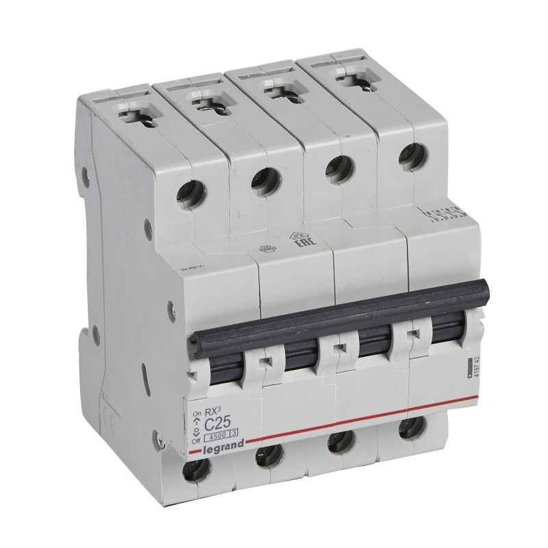 Disjoncteur RX³ 4P 25A courbe C 4,5 kA - Legrand