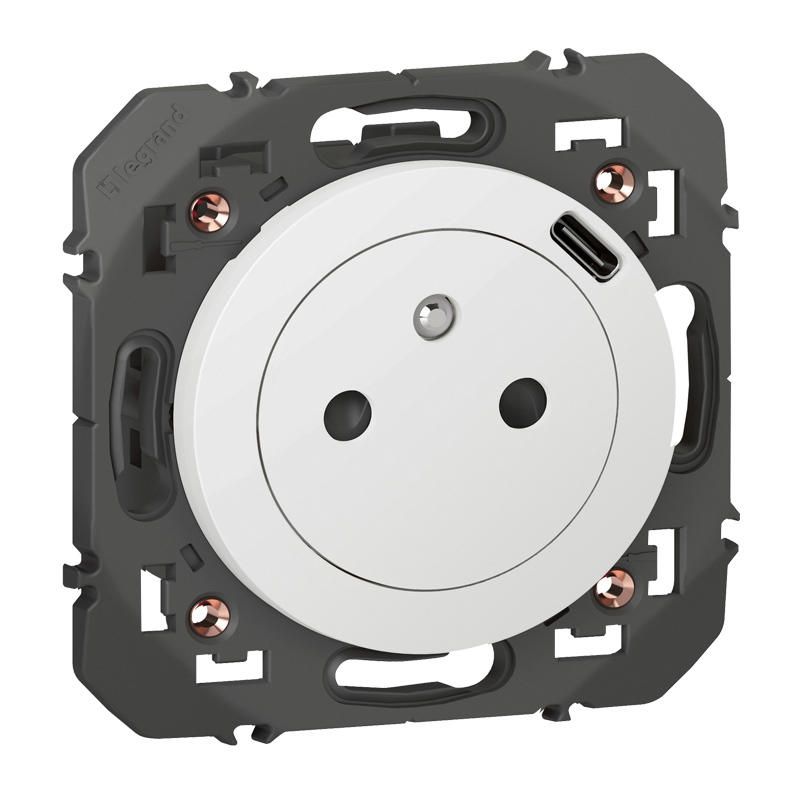 Prise 2P+T avec chargeur USB, gamme Dooxie - Legrand
