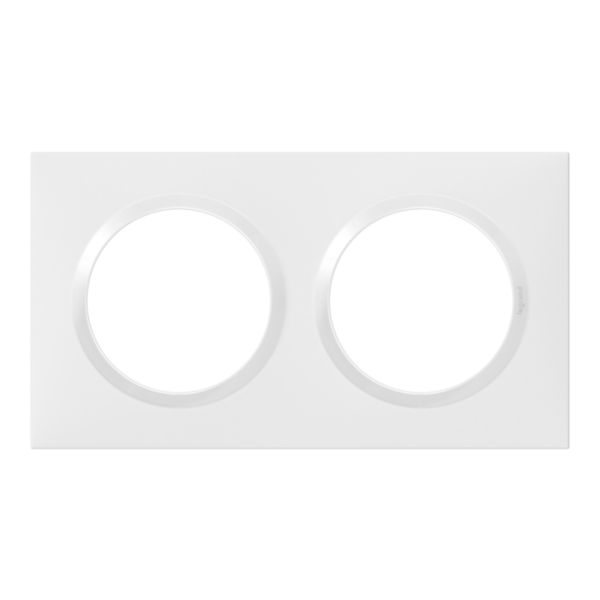 Cover plate 2 gangs, white, Dooxie range - Legrand