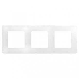 Plaque triple, entraxe 71 mm, blanc, gamme Niloé - Legrand